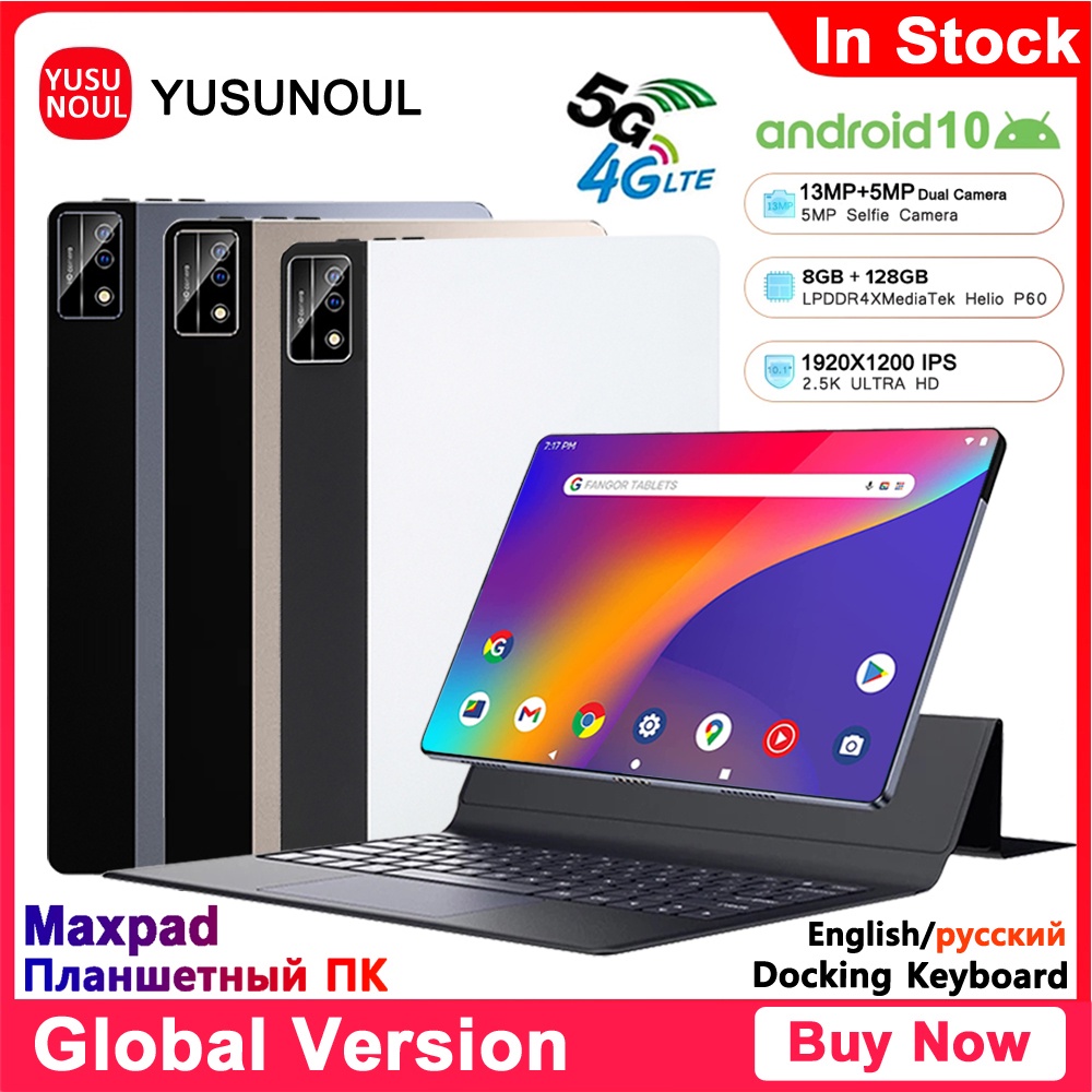 YUSUNOUL P30 10.1" Android 10 Tablet 1920x1200 IPS MT6771 Octa Core 8GB RAM 128GB ROM 4G Network Spe