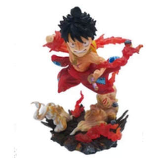 โมเดลตุ๊กตาฟิกเกอร์ อนิเมะ One Piece Fire Fist Luffy ของเล่นสําหรับเด็ก