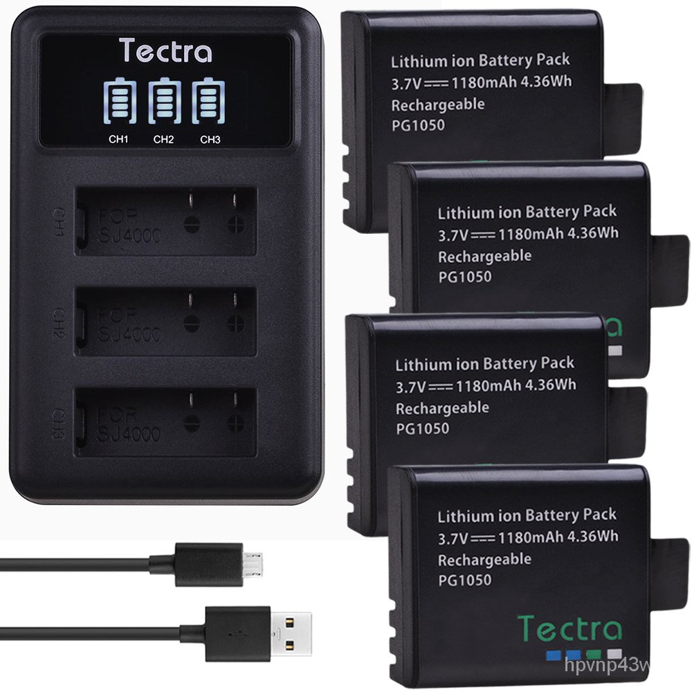 4Pcs SJ4000 PG1050 แบตเตอรี่สำหรับ SJCAM SJ5000 PG900 EKEN H9 H9R H3 H3R กีฬา Action กล้องแบตเตอรี่ 