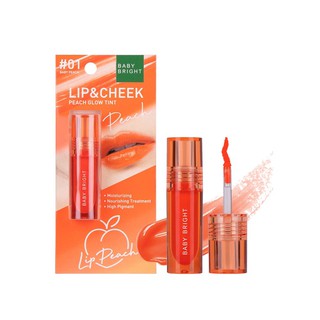 LIP &amp; CHEEK PEACH GLOW TINT 2.4G BABY BRIGHT [รุ่นพีชโกลว์] ลิปเบบี้ไบร์ท (ปาก+แก้ม+ตา จบในแท่งเดียว)