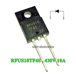 (1ตัว) RFUS10TF4S , RFUS10 , Super Fast Recovery Diode 430V 10A (รหัสสินค้า M01413)