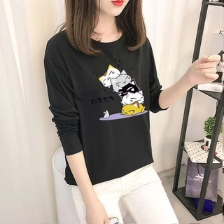 newร่น-206 เสื้อยืดแฟชั่นผู้หญิง แขนยาว ลายแมวน่ารักๆผ้าเนื้อดีนุ่มเบา สวมใส่สบาย สไตล์เกาหลี ยอดฮิตพร้อมส่งจ่ายปลายทาง