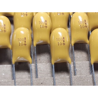 C Tantalum 100uf 16v capacitor ตัวเก็บประจุ ชนิด แทนทาลัม คาปาซิเตอร์