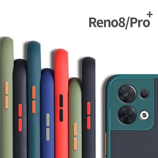 🇹🇭(ส่งจากไทย) เคสโทรศัพท์ Case OPPO Reno8 / Reno8Z / Reno8Pro / เคสกันกระแทก ปุ่มสีผิวด้าน กันรอยกล้อง ขอบนิ่มหลังแข็ง