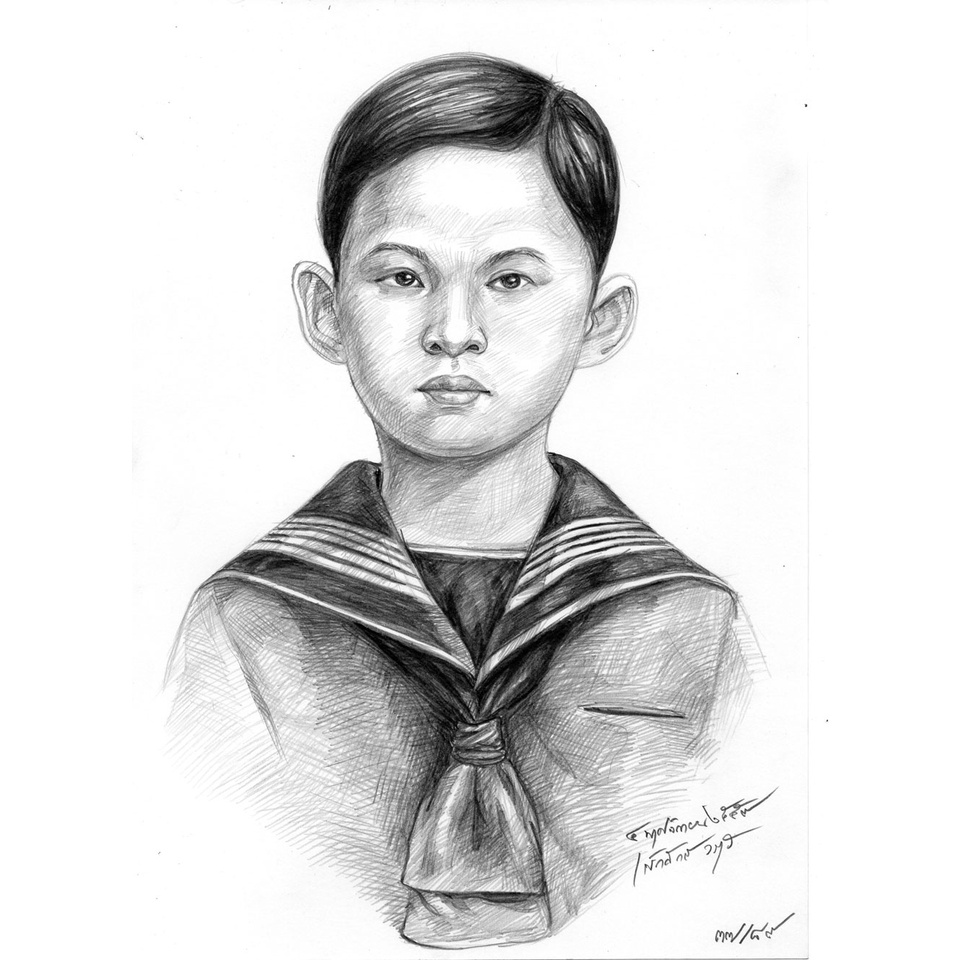 ภาพวาดในหลวงรัชกาลที่ 9 ขนาด A4 Set 4 รูปที่ 4