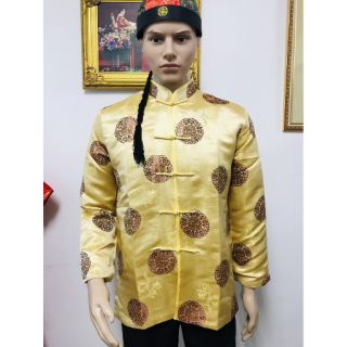 เสื้อตรุษจีนผู้ชาย ผ้าไหม เนื้อผ้าคุณภาพดี ตัดเย็บเกรดเอ ใส่ได้ทุกๆเทศกาลมีหลายไซส์ค่ะ
