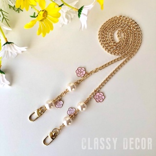 Classy Premium Chain &amp; Pearl Strap - สายโซ่มุกพรีเมียมพร้อมจี้ชาร์มห้อยน่ารักมาก