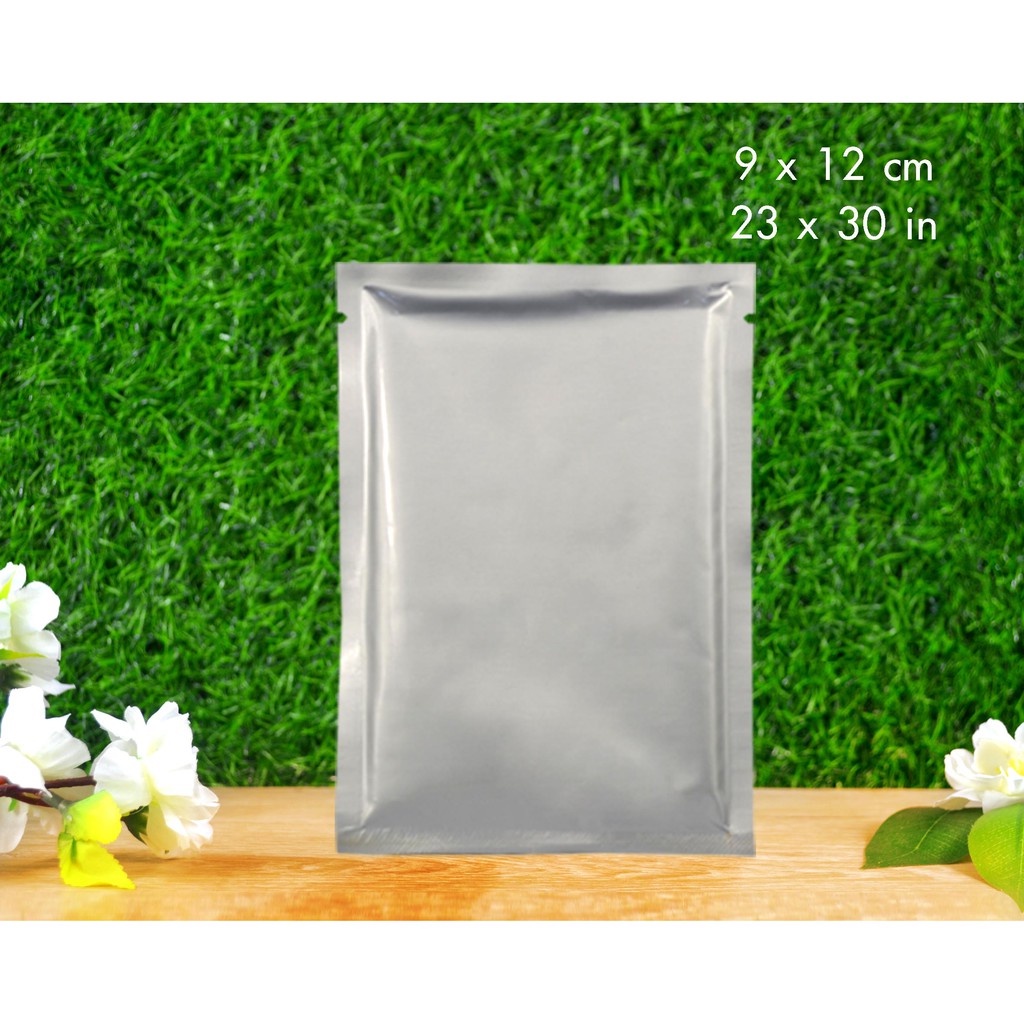 ซองซีล3ด้าน ซองหน้าเรียบ สีอลูฟอยล์ 9x12นิ้ว(23x30 ซม.) แพ็ค100ใบ