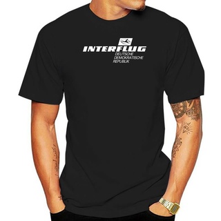 เสื้อยืดผ้าฝ้าย เสื้อยืด INTERFLUG ลายกราฟฟิกเยอรมัน Retro DDR S-XXL