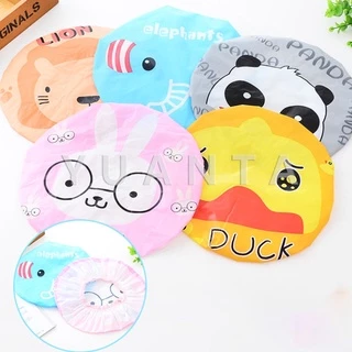 YUANTA หมวกคลุมผมอาบน้ำ กันน้ำ ลายการ์ตูนน่ารัก ที่คาดผม โดนัทรัดผม Shower Cap Kids