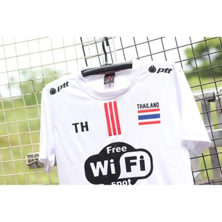 เสื้ิอกีฬา199[฿ เสื้อคอกลมสามแถบWIFI