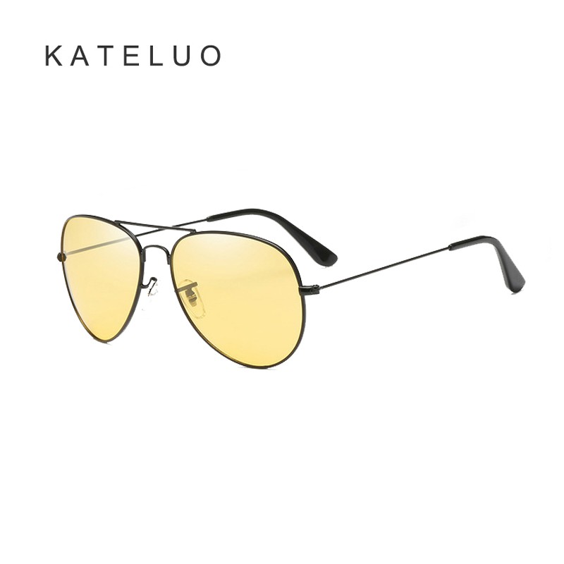 KATELUO แบรนด์คลาสสิกโพลาไรซ์ชายนักบินอลูมิเนียมแว่นตาขับรถกลางคืนป้องกันแสงสะท้อน K3025