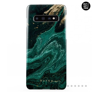 Case Silicone Bumper เคส ซิลิโคน แข็ง กันกระแทก แบรนด์ Burga สีเขียว มรกต Emerald หรูหรา ซัมซุง Samsung Galaxy S10