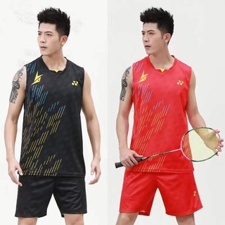 Yonex ใหม่ เสื้อกีฬา แขนกุด สําหรับผู้ชาย เหมาะกับการแข่งแบดมินตัน 6041