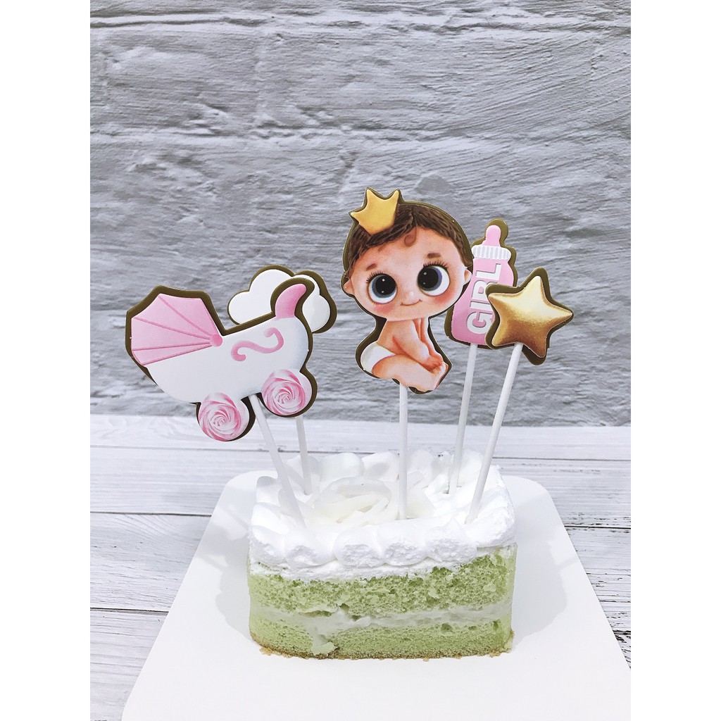 ป้ายปักเค้ก ลาย Baby Girl