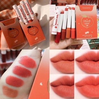 Tanako Peach Girl Matte Silky Lipstick set 4 piece