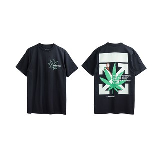 เสื้อยืดผ้าฝ้าย HYT03 เสิ้อยืดกัญ ดำ แขนสั้น-แขนยาว