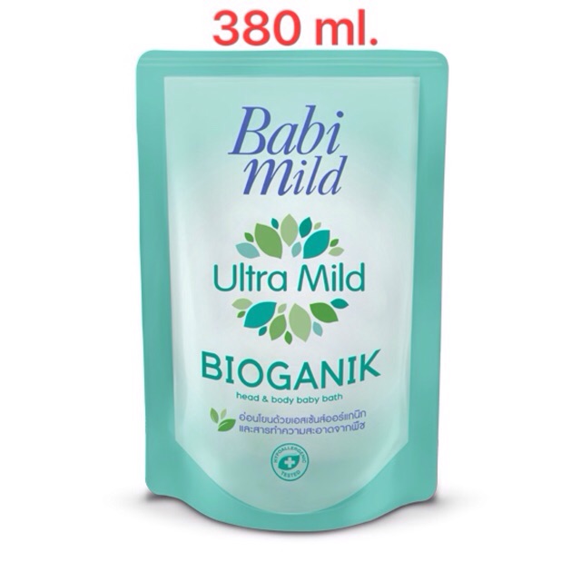 ครีมอาบน้ำ และสระผม เบบี้มายด์ Baby mild ultra mild Bioganik head and body baby bath 380ml.