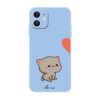 เคสซิลิโคนนิ่ม ลายแมว สีเทา สําหรับ IPhone 13 12 11 Pro ProMax Mini 5 5S 6 6s 7 8 SE SE3 2020 Plus X XS XR XSmax