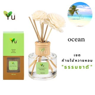 🌟🎁 ก้านไม้หอม 120 ml. กลิ่น Ocean โอเชี่ยน กลิ่นหอมสดชื่นจากไอทะเลยามเย็น ให้บรรยากาศเดินเล่นสัมผัสลมทะเลพัดเบาๆ