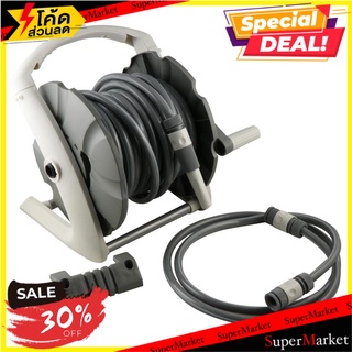 สายยางโรลติดผนัง+ตั้งพื้น SPRING R-ST-20 1/2 นิ้วx20 ม. สีเทา สายยางรดน้ำ WALL-MOUNTED+FREE-STANDING HOSE REEL SPRING R-