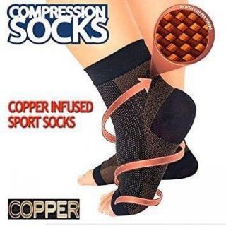 copper anti fatigue foot sleeves ถุงเท้าลดป่วยเมื่อยบริเวณเท้า ราคา90 บาท