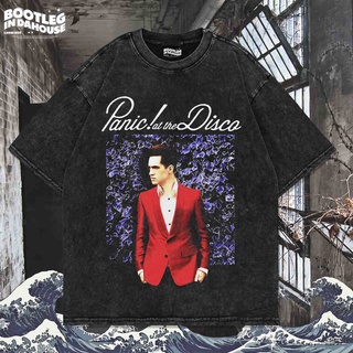 เสื้อยืดผ้าฝ้าย เสื้อยืด พิมพ์ลาย Panic AT THE DISCO OVERSIZE WASHING VINTAGE | เสื้อยืด โอเวอร์ไซส์ | เสื้อยืด ขนาดใหญ่