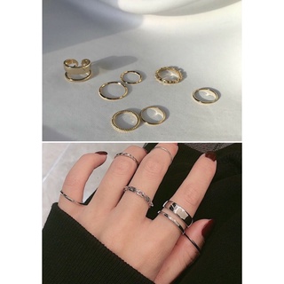 พร้อมส่ง R2 - Metal Ring Set แหวนเซ็ต 7วง