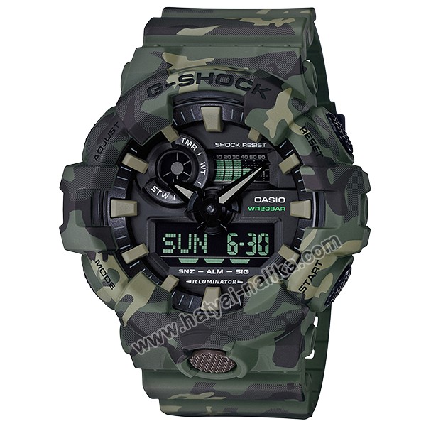 นาฬิกา Casio G-Shock Limited GA-700CM Camouflage series รุ่น GA-700CM-3A (พรางเขียว) ของแท้ รับประกัน1ปี