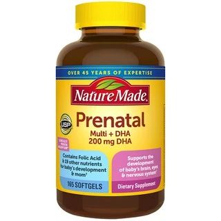 Nature Made Prenatal Multi + DHA 165 Softgels ครบในเม็ดเดียว วิตามินเตรียมตัวตั้งครรภ์