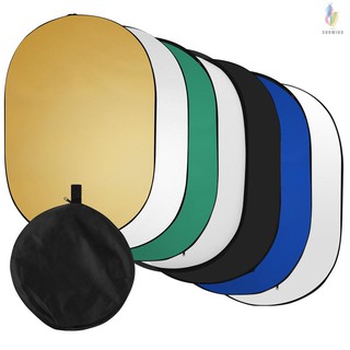 60 * 90cm/ 24 * 35inch Photography Light Reflector 7-in-1(Translucent, Silver, Gold, White, Black, Green, Blue) Collapsi