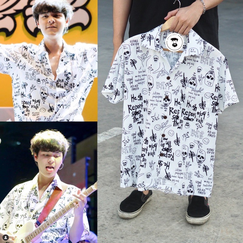 BAYSTORE เสื้อฮาวาย Freesize ลายสตรีท