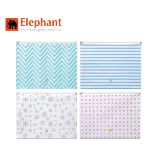 🚩SALE !!! Elephant กระเป๋าพลาสติกซิปรูด file idea Z01P คละสีละ 1 ชิ้น