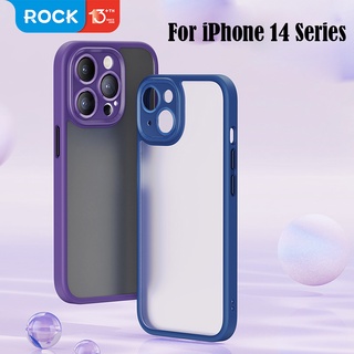 สําหรับ iPhone 14 Pro Max 14 Plus เคส ROCK Space กันกระแทก เคลือบด้าน ป้องกันลายนิ้วมือ PC TPU ฝาครอบป้องกันกล้อง