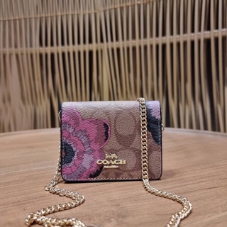 COACH C6265 MINI WALLET IN SIGNATURE CANVAS WITH KAFFE FASSETT PRINT