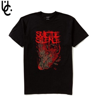 ผ้าฝ้ายแท้เสื้อยืด ผ้าฝ้าย โอเวอร์ไซซ์ พิมพ์ลายอนิเมะ Suicide silence series สไตล์วินเทจ เรโทร สําหรับผู้ชาย ผู้หญิง ไซซ