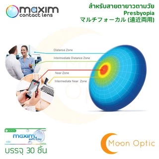Maxim Soft 1 Day Multifocal คอนแทคเลนส์สายตายาวตามวัย (1 กล่อง : 30 ชิ้น)