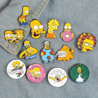 เข็มกลัด รูปการ์ตูน Simpson Homer Lisa Family Bart-Sunfish Lapel Pin Badge TV สําหรับเด็ก