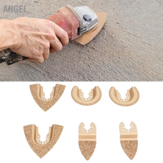 ANGEL 6Pcs Oscillating Saw Blades Universal Carbide Mixed Semicircle Triangular Finger Kit for Tile