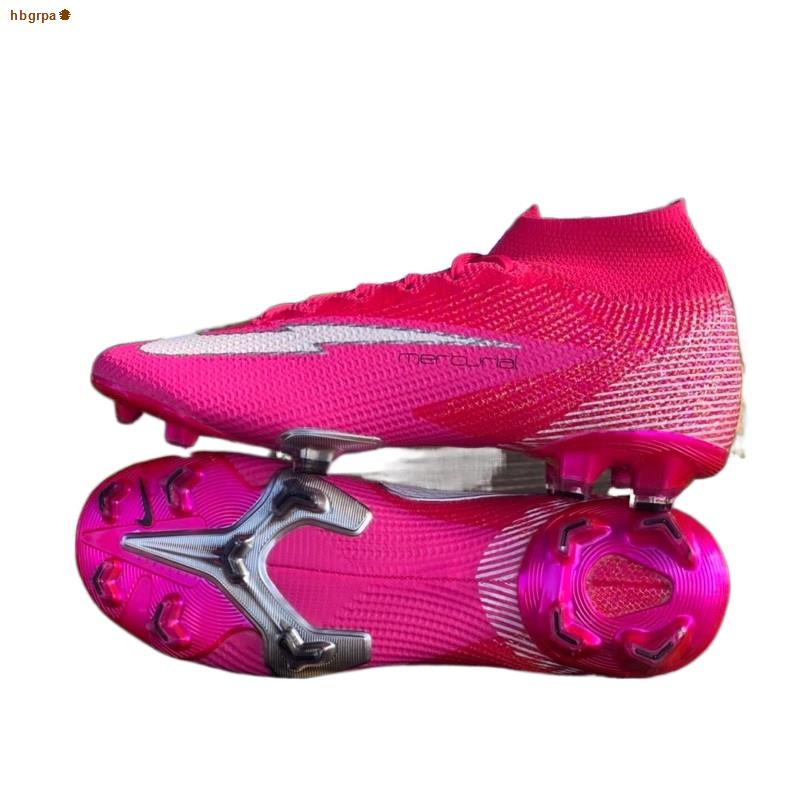 จัดส่งจากประเทศไทยรองเท้าสตั๊ดสีชมพู รองเท้าฟุตบอลสีชมพู Nike Mercurial Superfly 7 Elite Mbappé Rosa FG