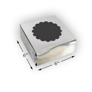 กล่องเค้กแม็ค 0.5 ปอนด์ ขนาด 6x6x3 นิ้ว (50 ใบ) INH109