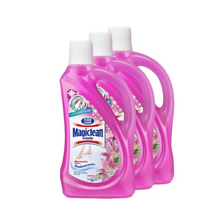 ✨นาทีทอง✨ มาจิคลีน น้ำยาถูพื้น สีชมพู ขนาด 500 มล. แพ็ค 3 ขวด Magiclean Floor Cleaner Pink 500 ml x 3