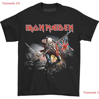 เสื้อยืดผ้าฝ้ายพิมพ์ลายขายดีGlobal Iron Maiden Mens The Trooper T-Shirt XX-Large Black ไอเอิร์นเมเดน วงร็อค เสื้อพิมพ์ล