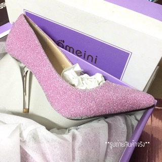 👠 LUXURIOUS SAND SHIMMER HIGH HEELS รองเท้าส้นสูง ส้นแหลม