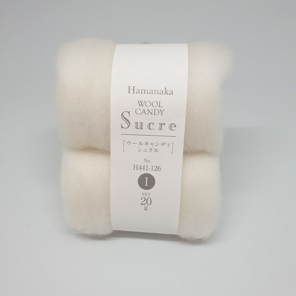 ใยขนแกะแท้ 100% Hamanaka-Japan รุ่น Wool Candy Sucre 20 g.(2x10g.)(01)(42)