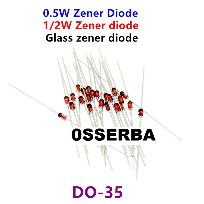 ไดโอด Zener 1/2W 2v2 2v4 2v7 3v 3v3 3v6 BZX 55C2V0 55C2V2 55C2V4 55C2V7 55C3V3V6V3V3V3V5B