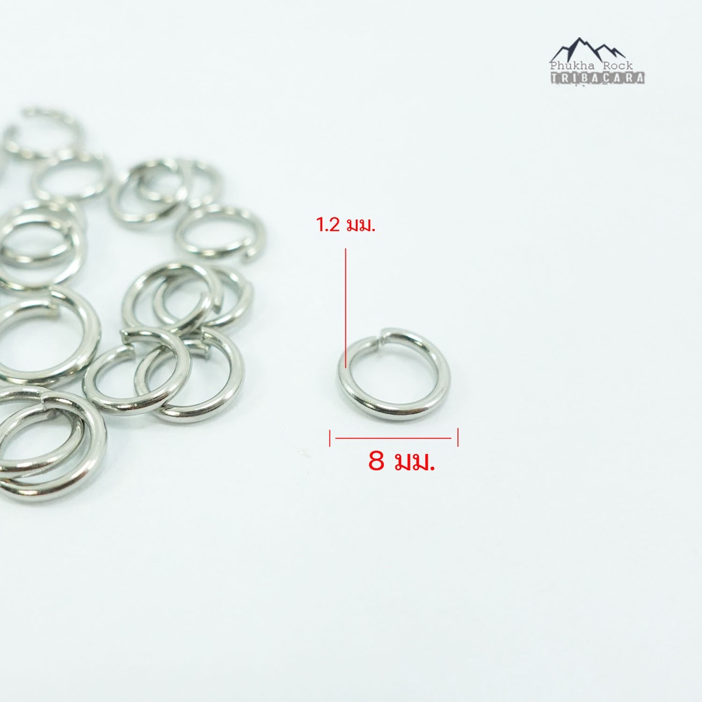 S50 หนา 1.2 มม. กว้าง 8 มม. ชุดละ17กรัม ห่วงสแตนเลสแท้ ห่วงสแตนเลส สำหรับ สร้อยคอสแตนเลส ต่อสร้อย ห้อยพระ ห่วงห้อยพระ - รูปที่ 2