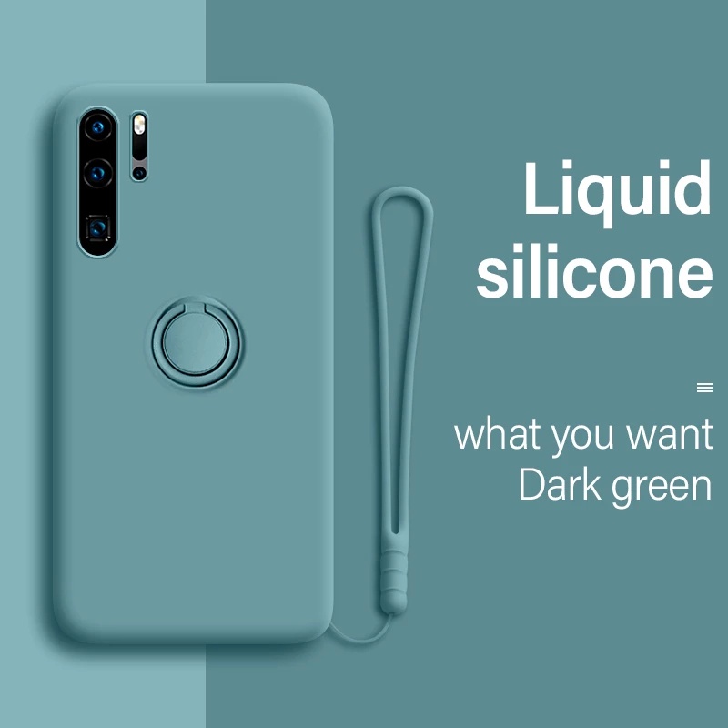 เคสซิลิโคน มีแหวนแม็กเน็ท แบบนุ่ม สำหรับ Huawei P20 P30 P40 P50 Pro