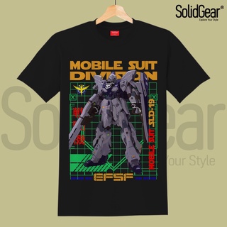 เสื้อยืด ลายอนิเมะหุ่นยนต์ Mecha Robot Gray Mobile Suit Division 19 สีพื้นเสื้อยืดอินเทรนด์