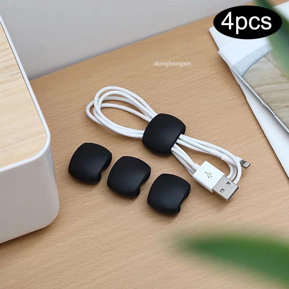 คลิปจัดเก็บสายเคเบิ้ล หูฟัง สายชาร์จ USB ทรงกลม 4 ชิ้น ราคา ถูกที่สุด ดีลบีเคเค แกลเลอรีภาพที่ 2